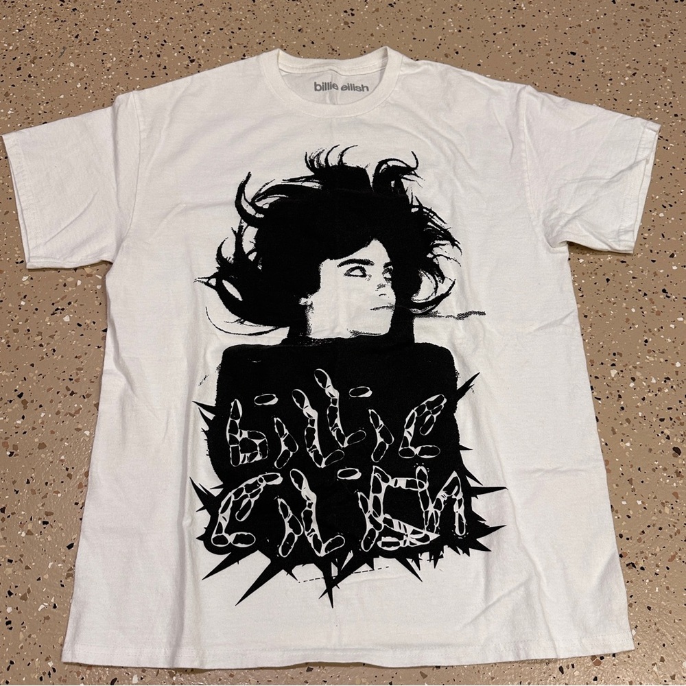 Billie Eilish Monochrome Tee 2024 Tour Tee Size Large Black White